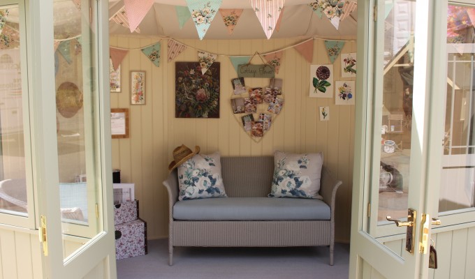 The Cottage Flower themed summer house at chelsea flower show2014