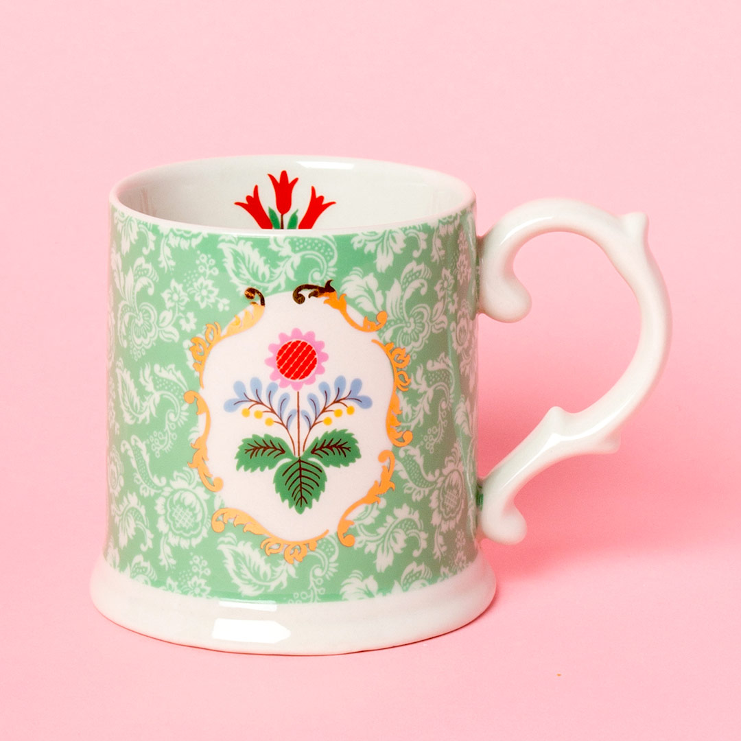 Festival Folk Green Tankard Mug Festival Folk Green Tankard Mug