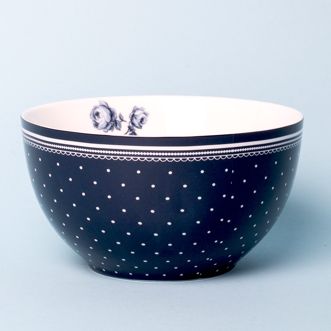 Vintage Indigo Blue Spot Cereal Bowl Vintage Indigo Blue Spot Cereal Bowl